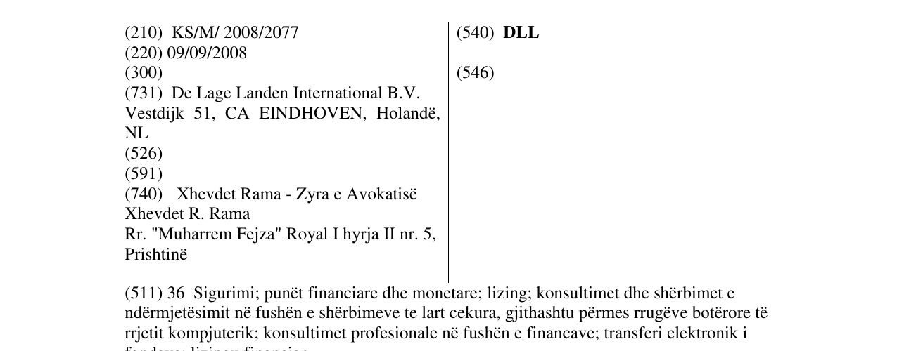 Zëri i markës DLL në buletin