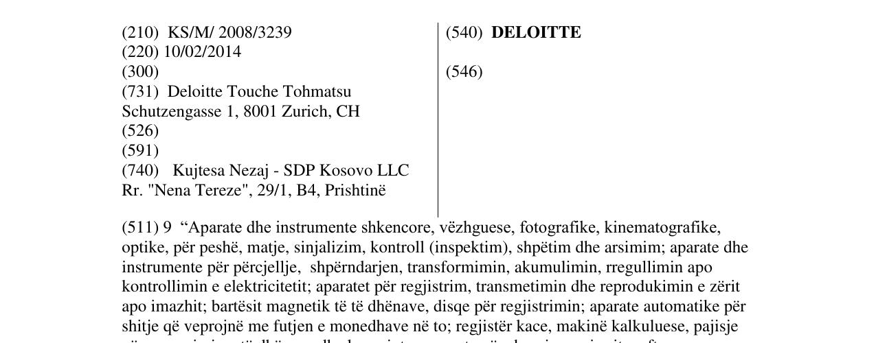 Zëri i markës DELOITTE në buletin