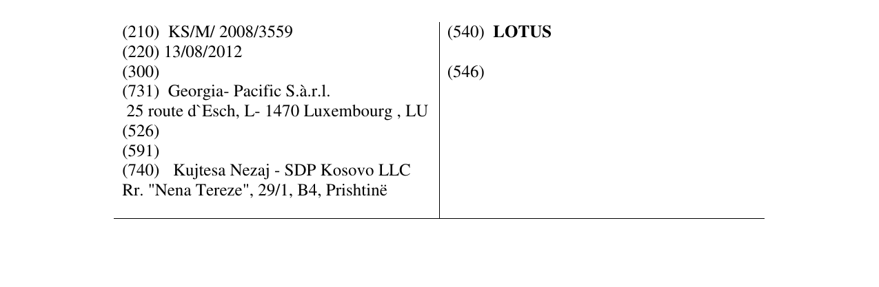Zëri i markës LOTUS në buletin