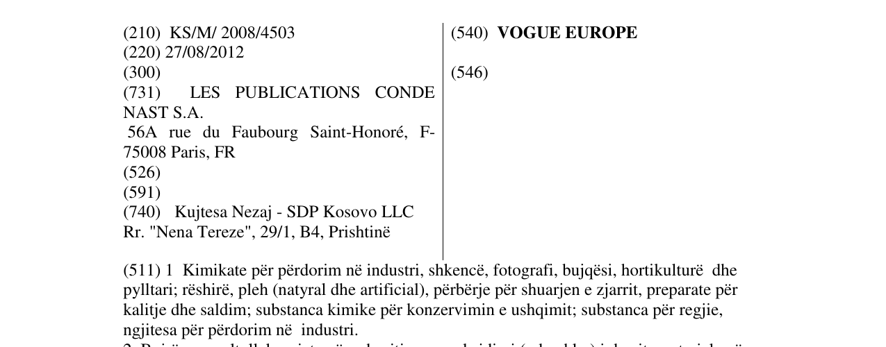 Zëri i markës VOGUE EUROPE në buletin