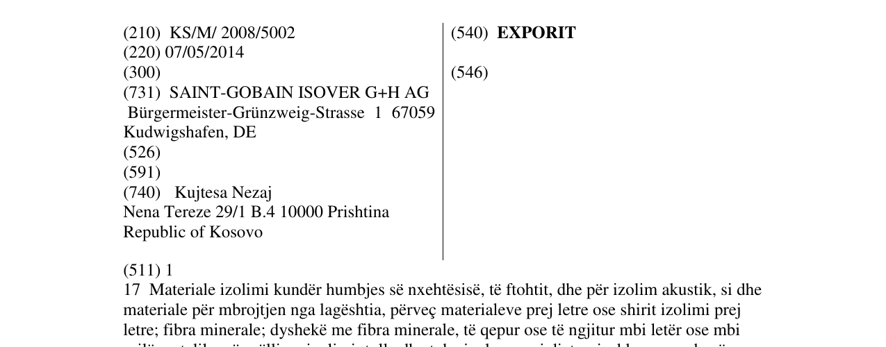 Zëri i markës EXPORIT në buletin