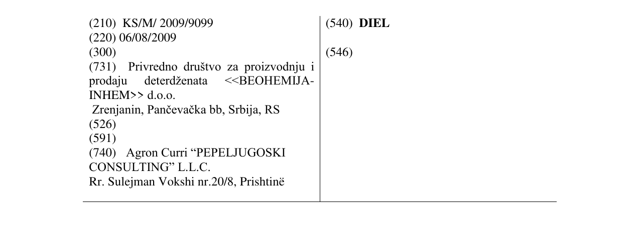 Zëri i markës DIEL në buletin