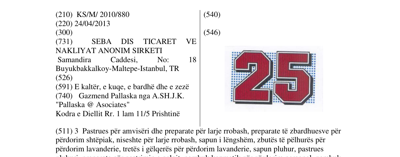Zëri i markës 25 në buletin