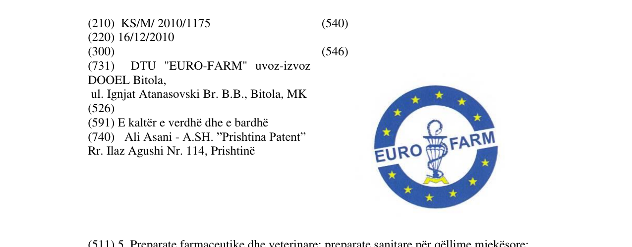 Zëri i markës EURO FARM në buletin