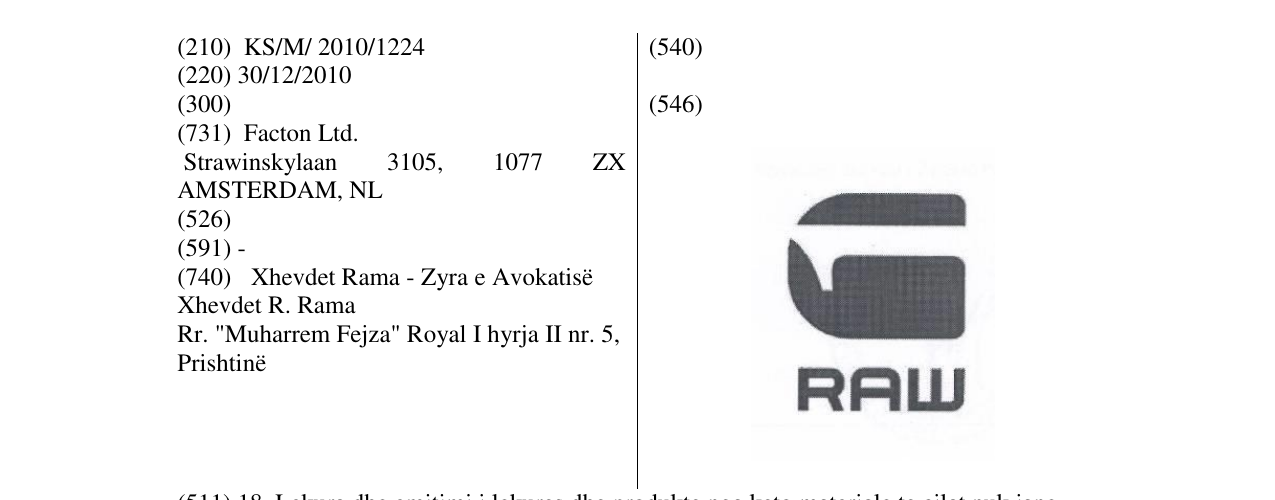 Zëri i markës RAW në buletin