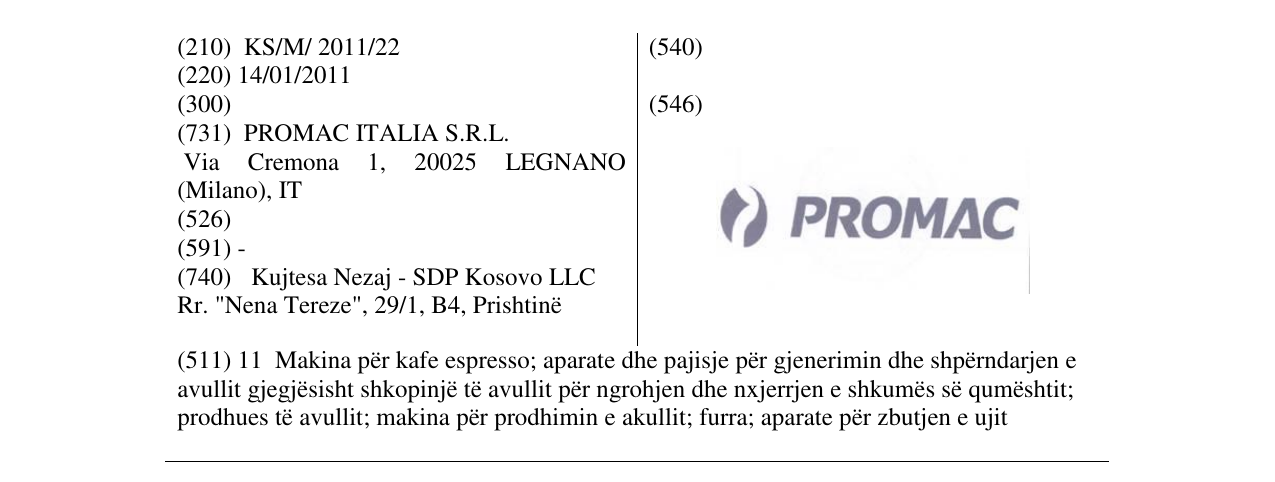 Zëri i markës PROMAC në buletin
