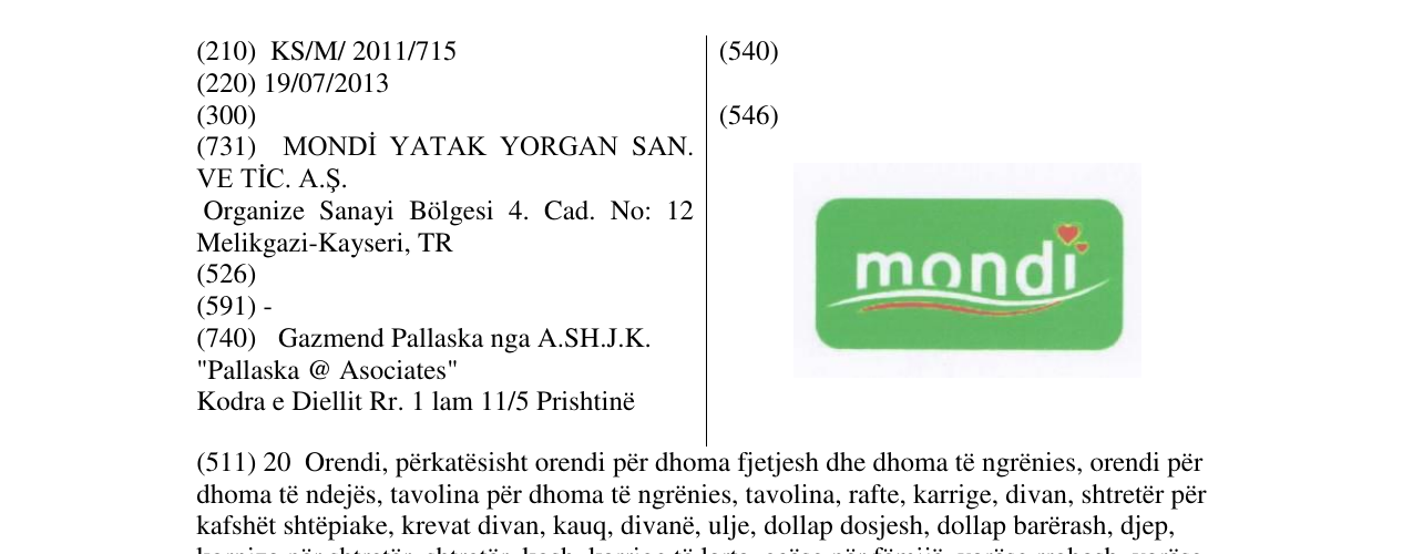 Zëri i markës Markë figurative në buletin