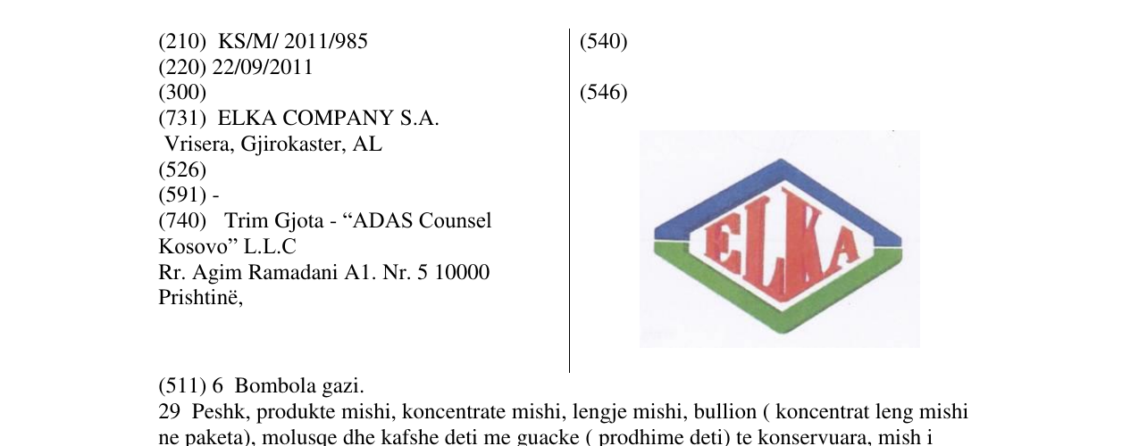 Zëri i markës ELKA në buletin
