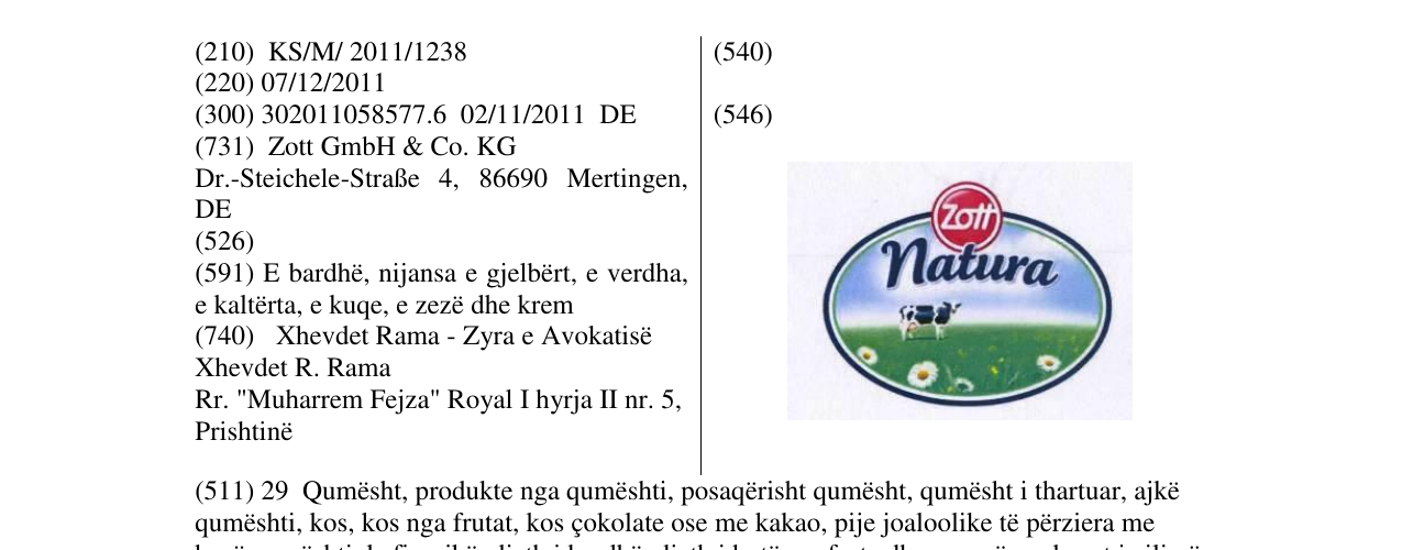 Zëri i markës Natura në buletin