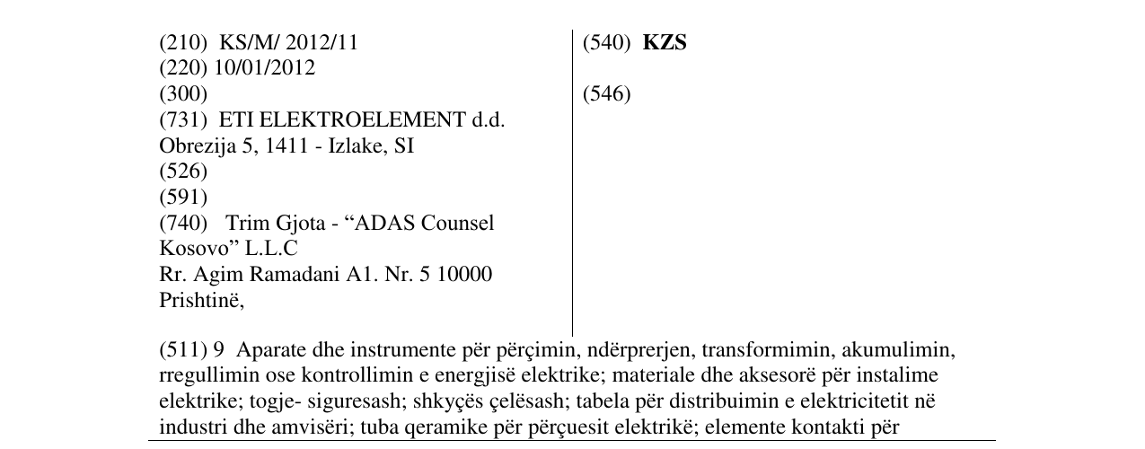 Zëri i markës KZS në buletin