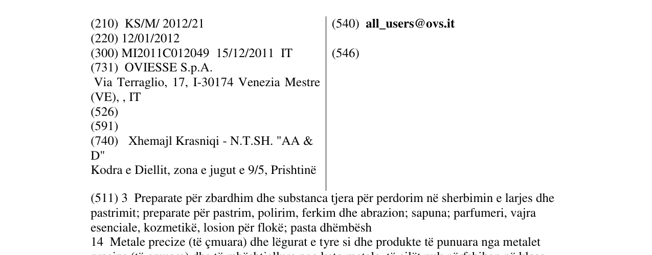 Zëri i markës all_users@ovs.it në buletin