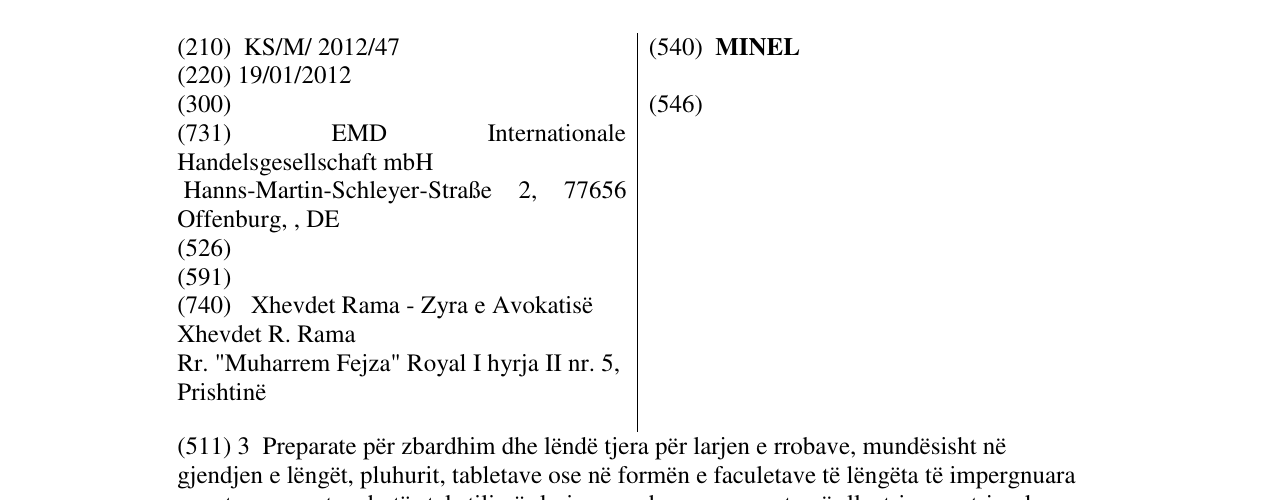 Zëri i markës MINEL në buletin