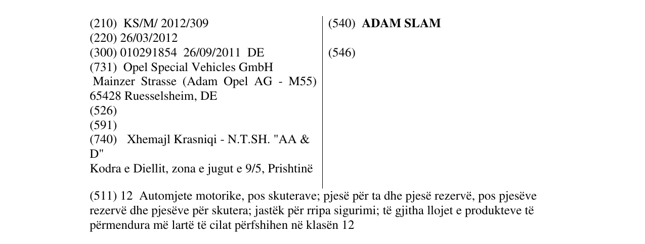Zëri i markës ADAM SLAM në buletin