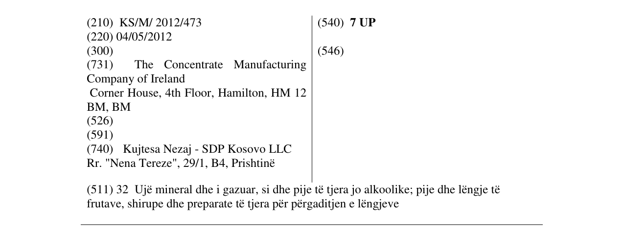 Zëri i markës 7 UP në buletin