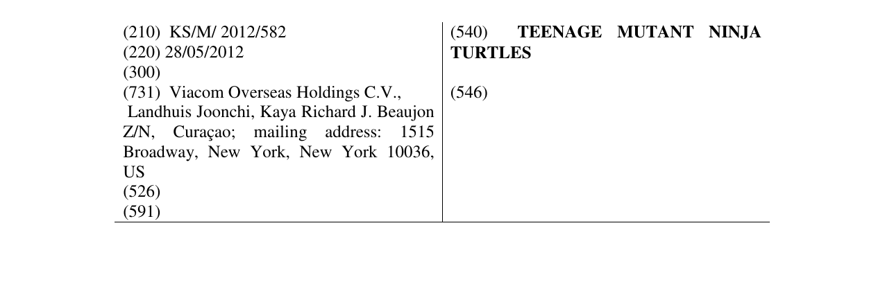 Zëri i markës TEENAGE MUTANT NINJA TURTLES në buletin