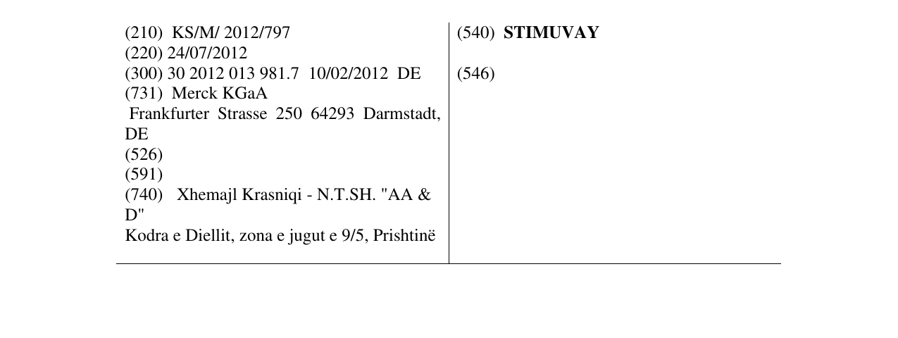 Zëri i markës STIMUVAY në buletin