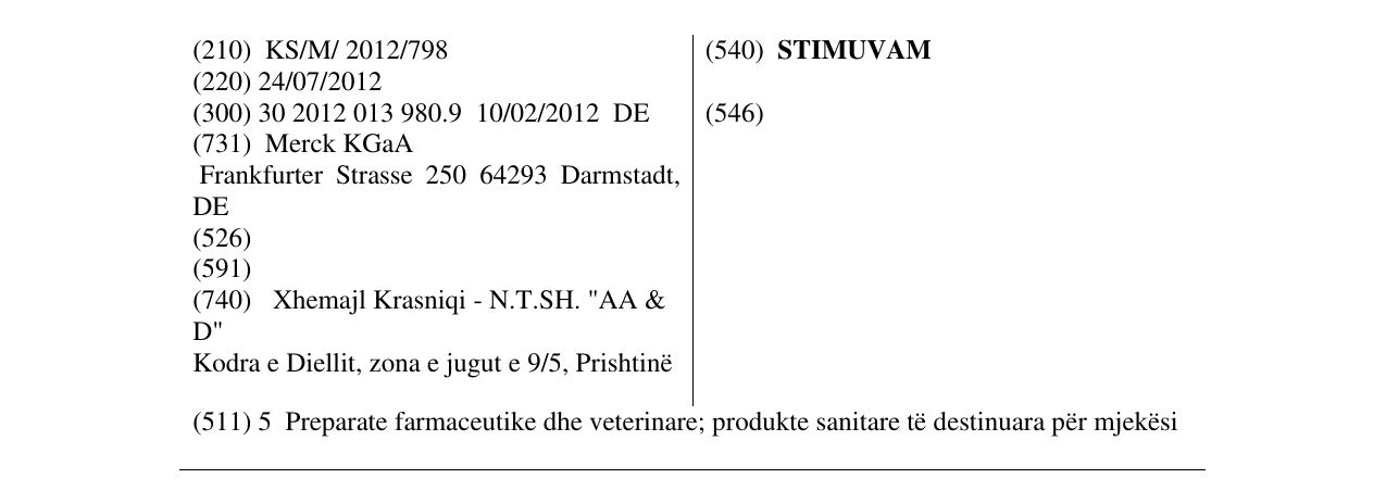 Zëri i markës STIMUVAM në buletin