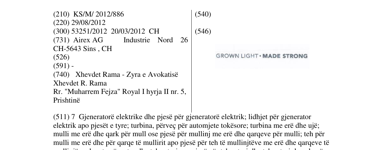 Zëri i markës Markë figurative në buletin