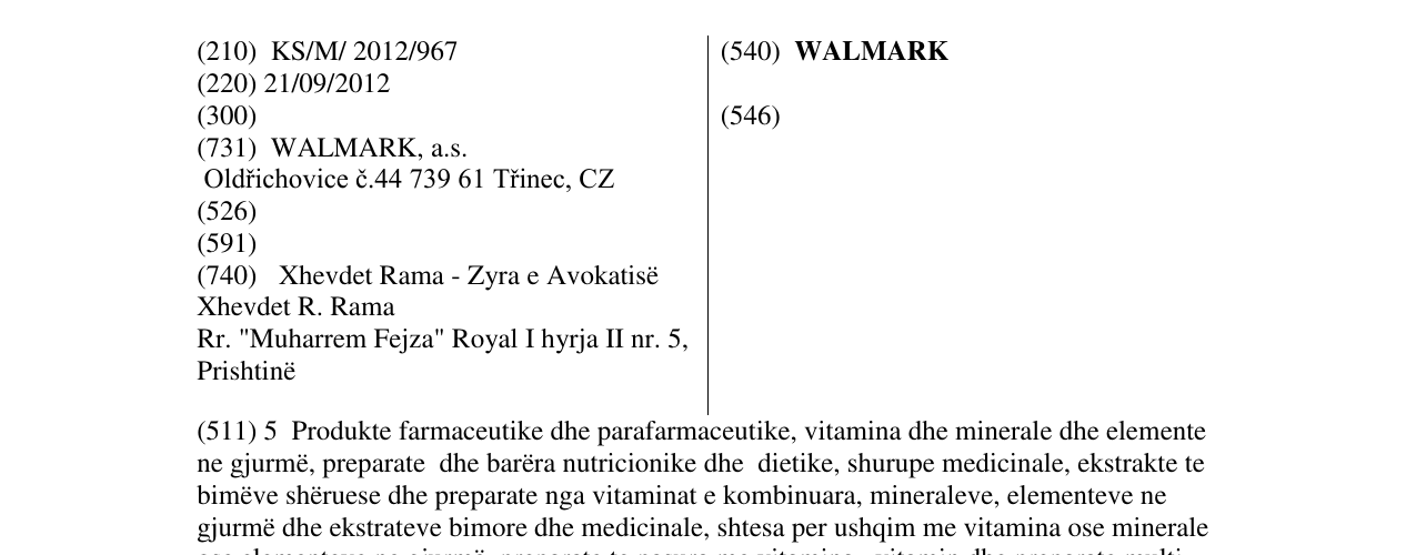 Zëri i markës WALMARK në buletin