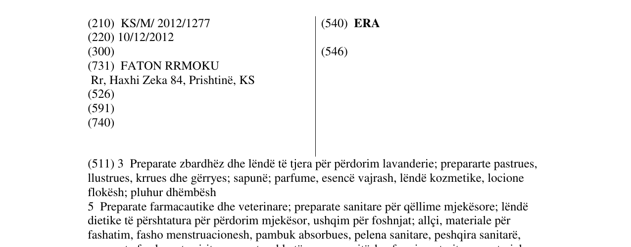 Zëri i markës ERA në buletin