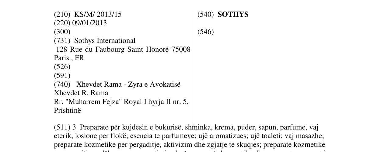 Zëri i markës SOTHYS në buletin