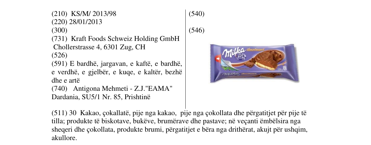 Zëri i markës Markë figurative në buletin