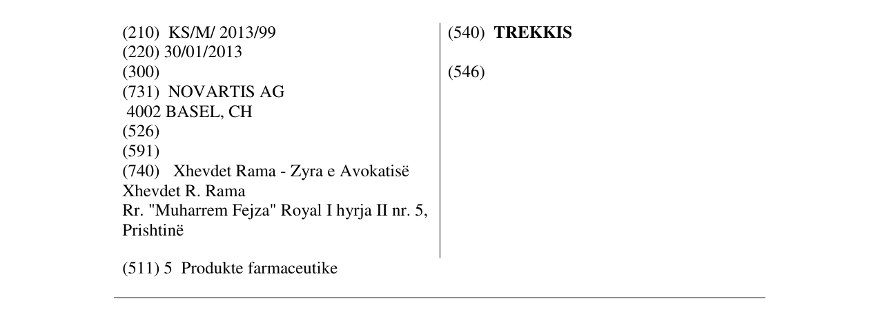 Zëri i markës TREKKIS në buletin