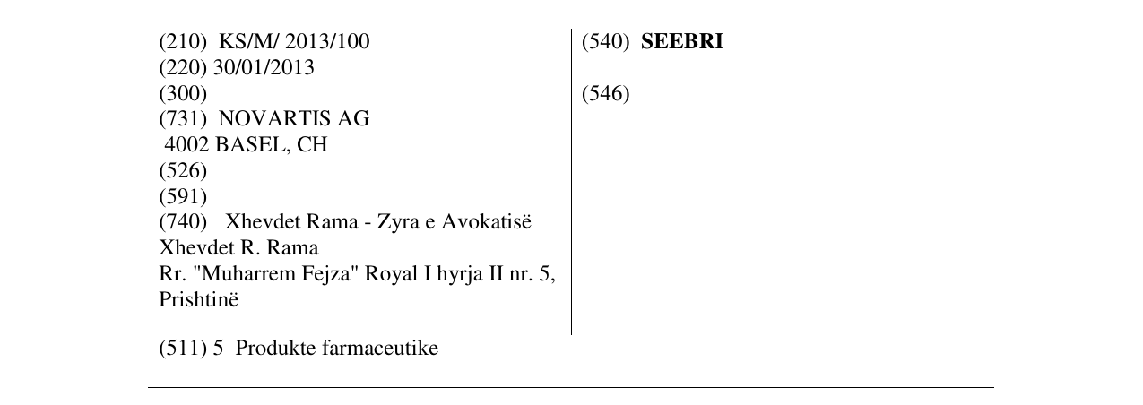Zëri i markës SEEBRI në buletin
