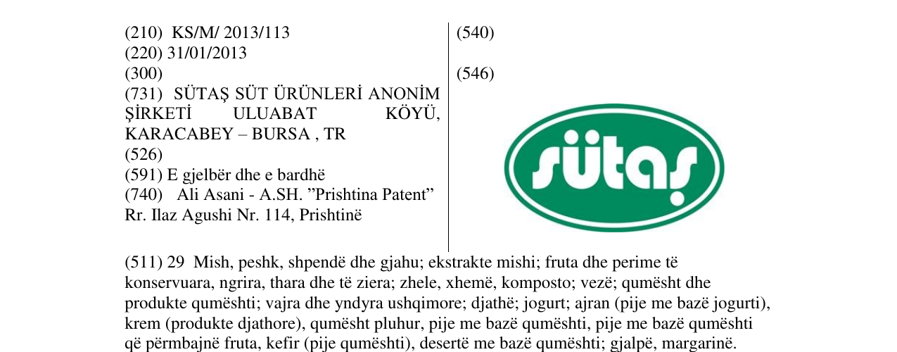 Zëri i markës Markë figurative në buletin