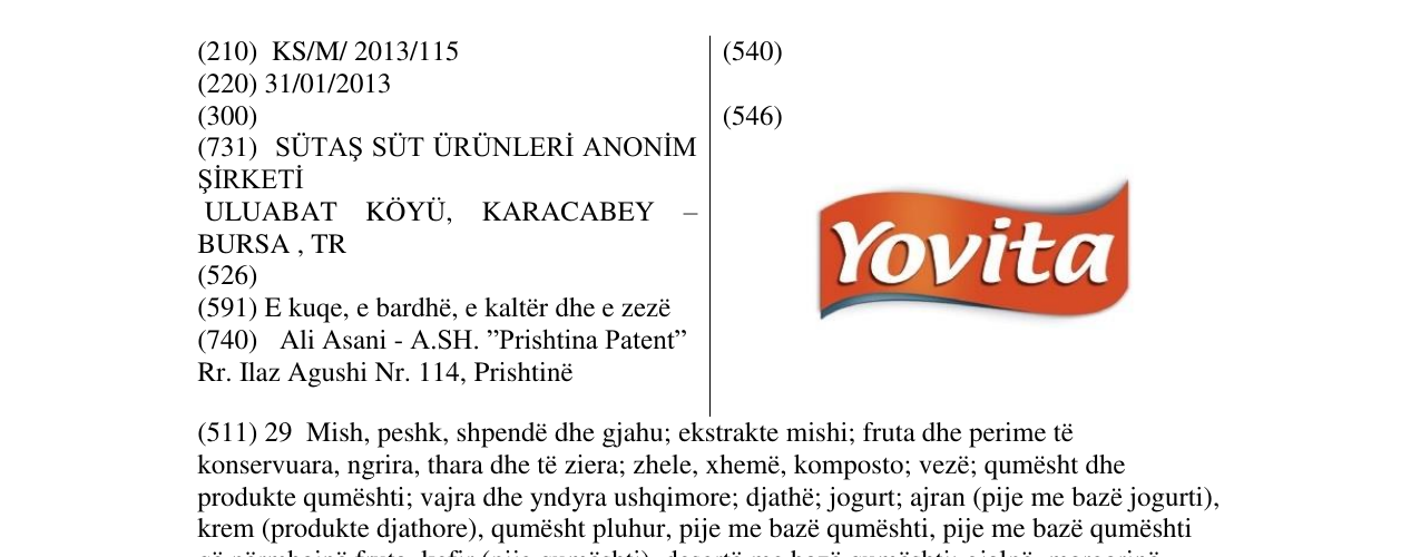 Zëri i markës Markë figurative në buletin