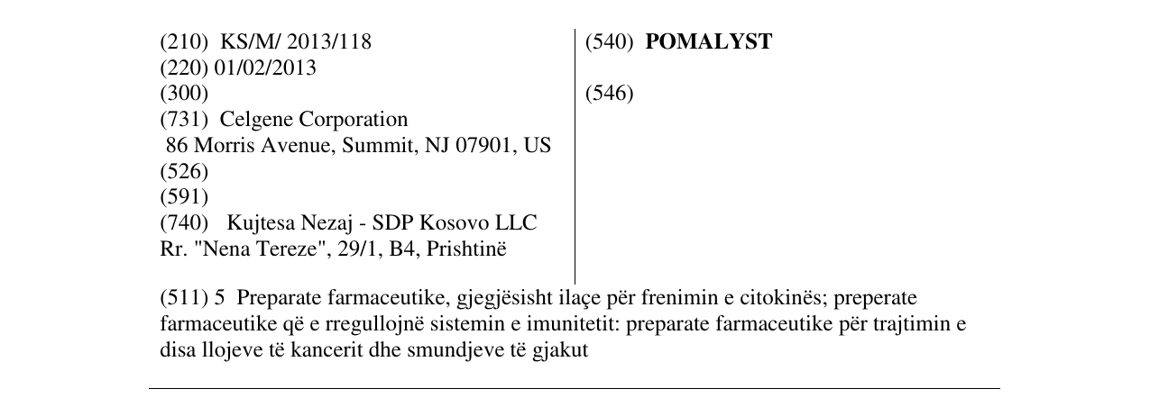 Zëri i markës POMALYST në buletin