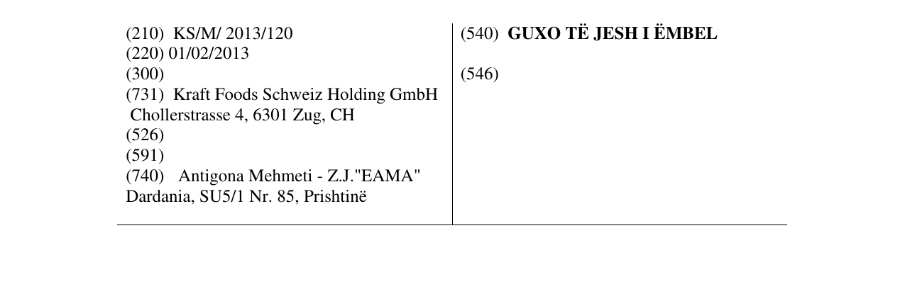 Zëri i markës GUXO TË JESH I ËMBEL në buletin