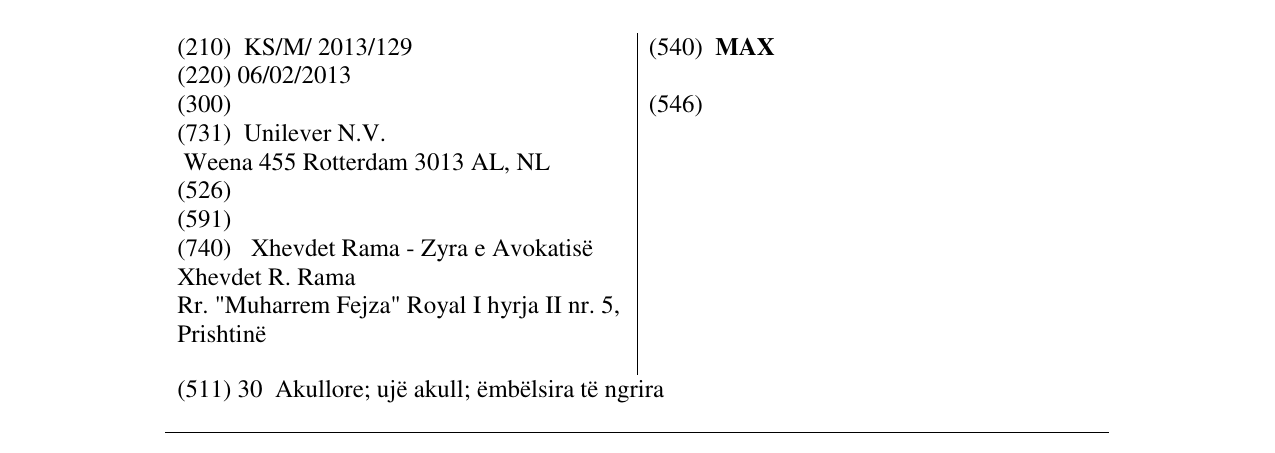 Zëri i markës MAX në buletin