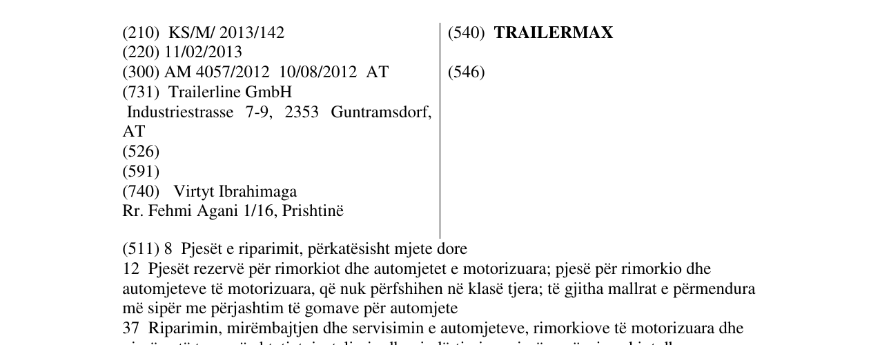Zëri i markës TRAILERMAX në buletin
