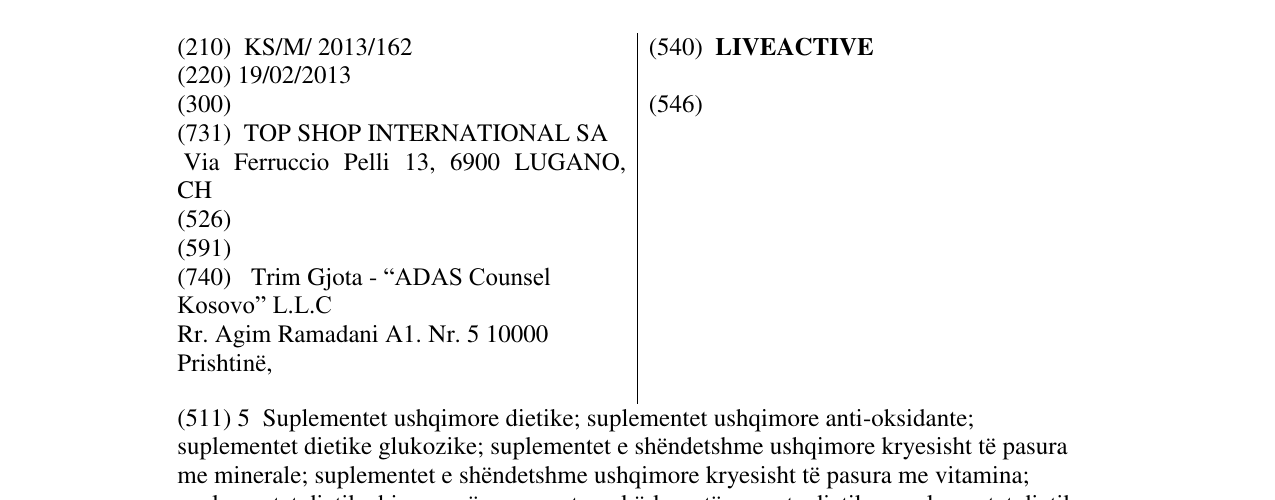Zëri i markës LIVEACTIVE në buletin