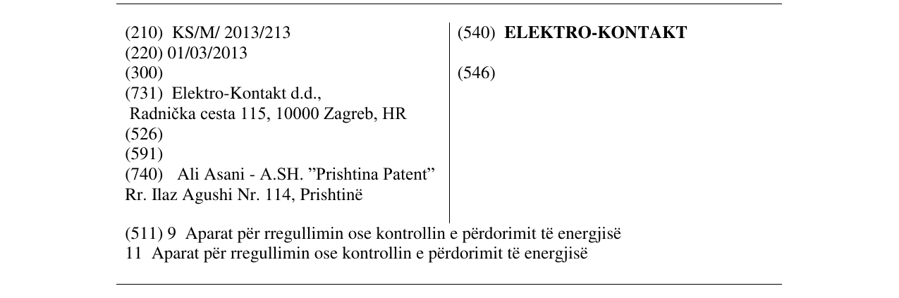 Zëri i markës ELEKTRO-KONTAKT në buletin