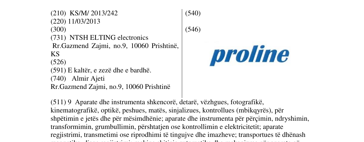 Zëri i markës proline në buletin