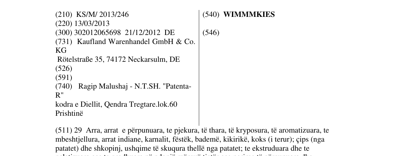 Zëri i markës WIMMMKIES në buletin