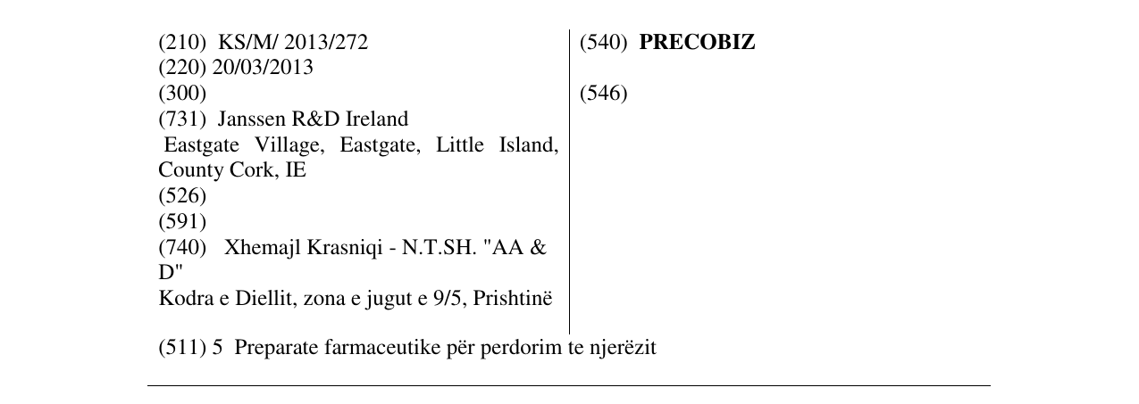 Zëri i markës PRECOBIZ në buletin