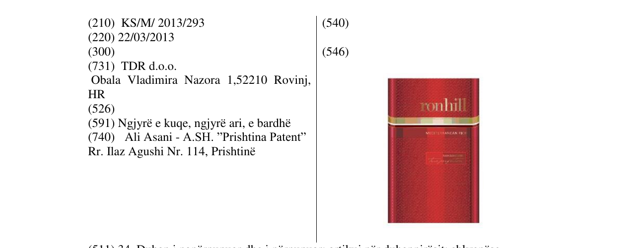 Zëri i markës ronhill në buletin