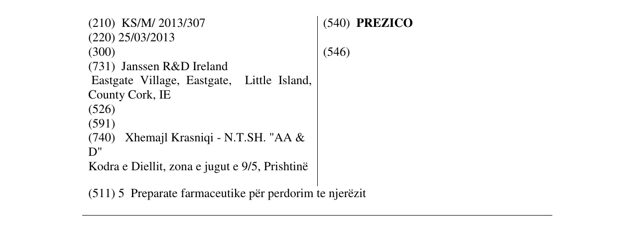 Zëri i markës PREZICO në buletin