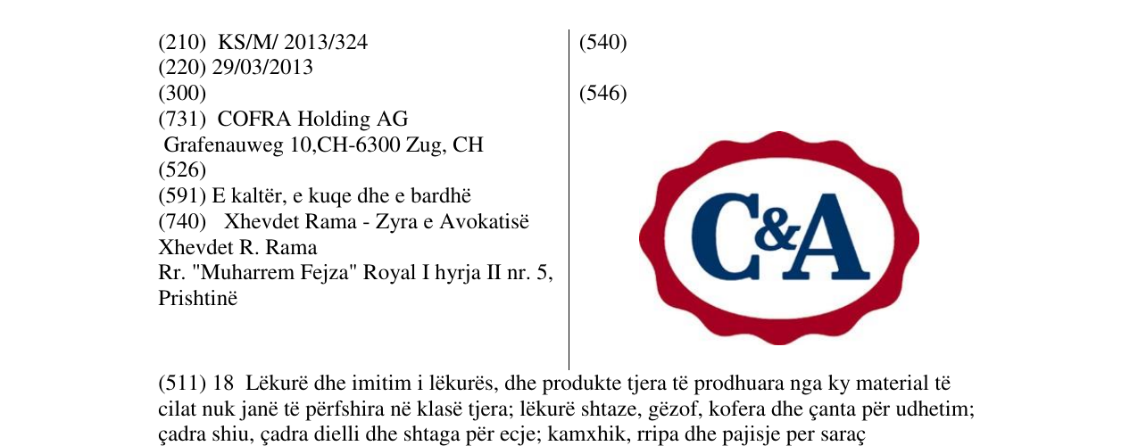 Zëri i markës C & A në buletin