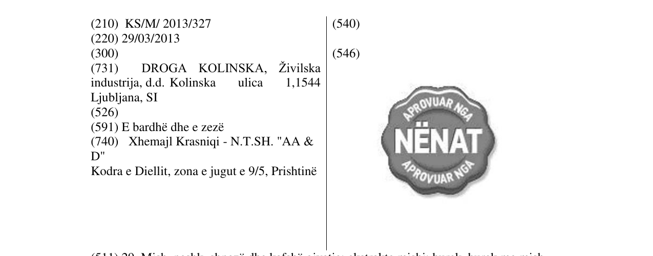 Zëri i markës APROVUAR NGA NENAT në buletin