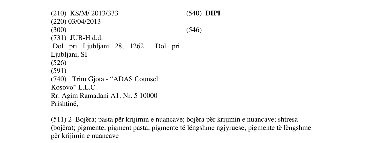 Zëri i markës DIPI në buletin