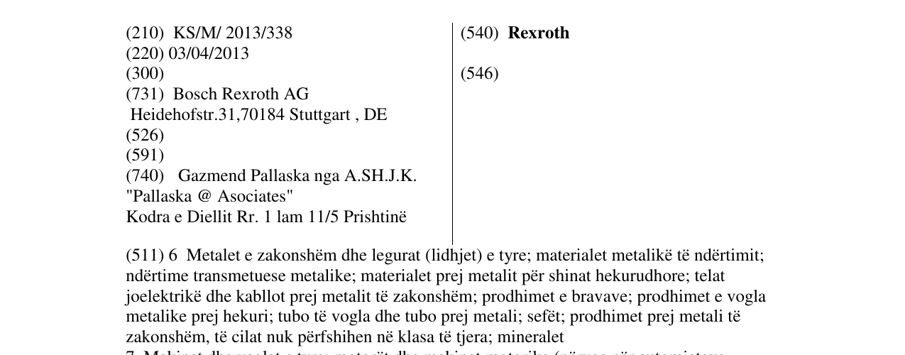 Zëri i markës Rexroth në buletin
