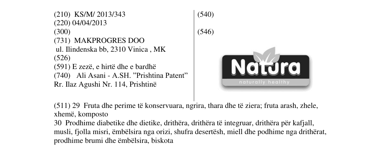 Zëri i markës Natura naturally healthy në buletin
