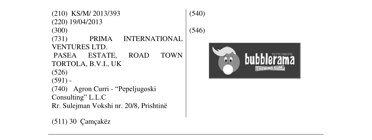 Zëri i markës bubblerama në buletin