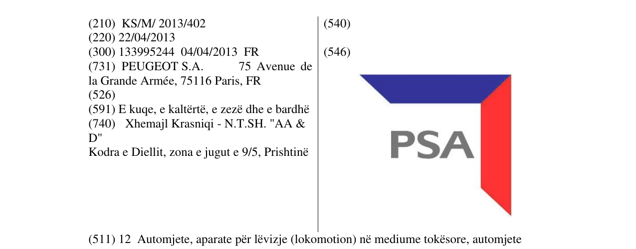 Zëri i markës PSA në buletin