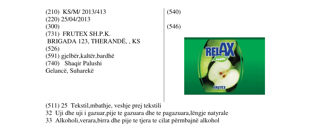 Zëri i markës RELAX apple në buletin