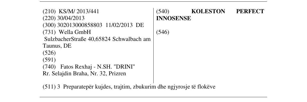 Zëri i markës KOLESTON PERFECT INNOSENSE në buletin